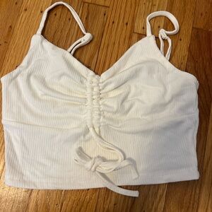 SHEIN White Ruched Tank Top